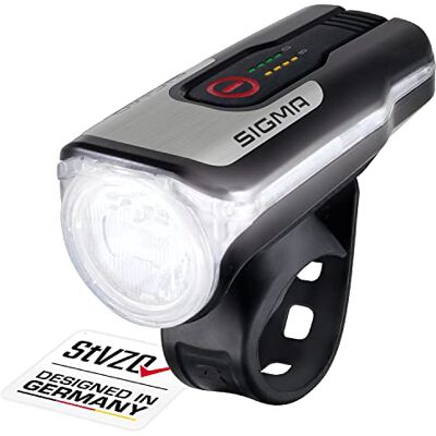 Sigma SPORT, Aura 80, 80 lux LED fietslamp, StVZO-goedgekeurde koplamp Voorlicht op batterijen met 4 verlichtingsmodi, bereik 90 m Sigma SPORT, Aura 80, 80 lux LED fietslamp, StVZO-goedgekeurde koplamp Voorlicht op batterijen met 4 verlichtingsmodi, bereik 90 m