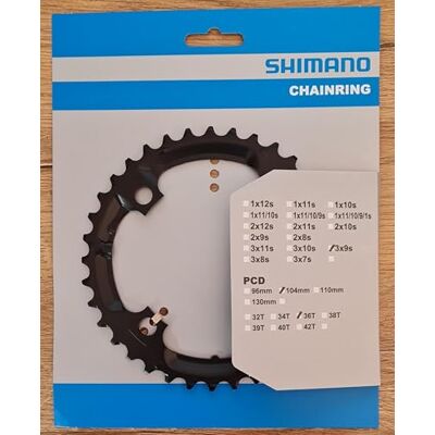 Shimano Deore Fc-m590 Uniseks dienblad, zwart, 104 mm EU Shimano Deore Fc-m590 Uniseks dienblad, zwart, 104 mm EU