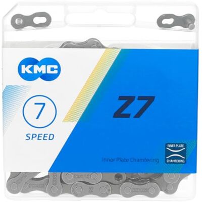 KMC Uniseks volwassenen Z7 7 kettingen 1/2 inch x3/32 114 schakels grijs/bruin KMC Uniseks volwassenen Z7 7 kettingen 1/2 inch x3/32 114 schakels grijs/bruin