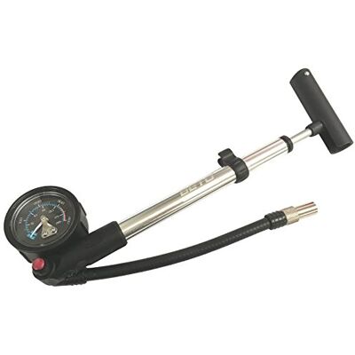 beto SP-002AGN fietspomp van legering, met manometer, zilverkleurig beto SP-002AGN fietspomp van legering, met manometer, zilverkleurig