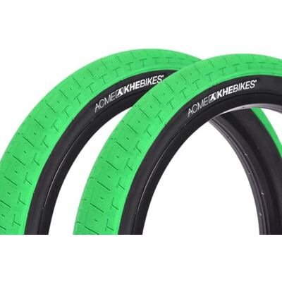 KHEbikes KHE Acme BMX-banden, 20 x 2,40 inch, 640 g, stalen band, volumineus, optimale grip, street & park, groen, 1 paar KHEbikes KHE Acme BMX-banden, 20 x 2,40 inch, 640 g, stalen band, volumineus, optimale grip, street & park, groen, 1 paar