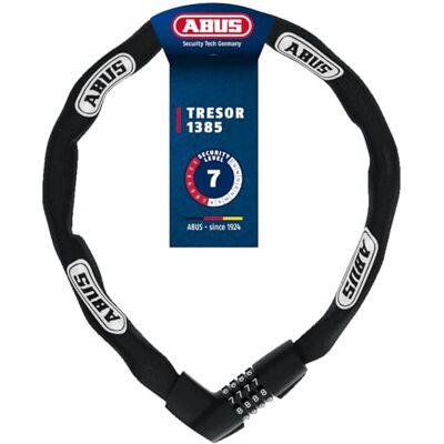 ABUS 1385 diefstalbeveiliging 'Tresor 1385'/110 zwart uniseks, zwart, 110 cm ABUS 1385 diefstalbeveiliging 'Tresor 1385'/110 zwart uniseks, zwart, 110 cm