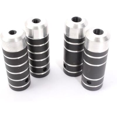 KHEbikes KHE COP ALU BMX Peg Set 10 mm 14 mm Zwart Chroom 268 g Aluminium 7005, CNC-gefreesd, gekarteld, 110 mm, binnendraad 3/8 inch 26TPI KHEbikes KHE COP ALU BMX Peg Set 10 mm 14 mm Zwart Chroom 268 g Aluminium 7005, CNC-gefreesd, gekarteld, 110 mm, binnendraad 3/8 inch 26TPI