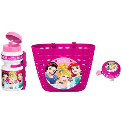 Stamp Disney K887508 meisjesset + bel + mand voor fiets, roze, één maat Stamp Disney K887508 meisjesset + bel + mand voor fiets, roze, één maat