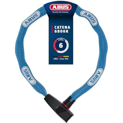 ABUS Catena 6806K Aqua Kettingslot met kunststof ommanteling, vierkante ketting met veiligheidsniveau 6-85 cm, blauw ABUS Catena 6806K Aqua Kettingslot met kunststof ommanteling, vierkante ketting met veiligheidsniveau 6-85 cm, blauw