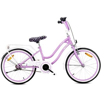 Sun Heart Bike Kinderfiets voor meisjes, 20 inch, Shimano 6 Voor kinderen van 6 tot 10 jaar, verstelbaar zadel en stuur Sun Heart Bike Kinderfiets voor meisjes, 20 inch, Shimano 6 Voor kinderen van 6 tot 10 jaar, verstelbaar zadel en stuur