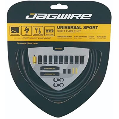 Jagwire 2 x Sport Shift Kit schakelsysteem voor volwassenen, uniseks, grijs, eenheidsmaat Jagwire 2 x Sport Shift Kit schakelsysteem voor volwassenen, uniseks, grijs, eenheidsmaat