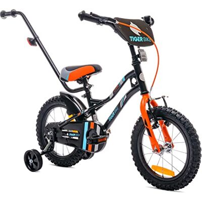 Sun TIGER BIKE Kinderfiets voor jongens, 12, 14 of 16 inch Duwstang, bel, zadel en stuur verstelbaar Sun TIGER BIKE Kinderfiets voor jongens, 12, 14 of 16 inch Duwstang, bel, zadel en stuur verstelbaar