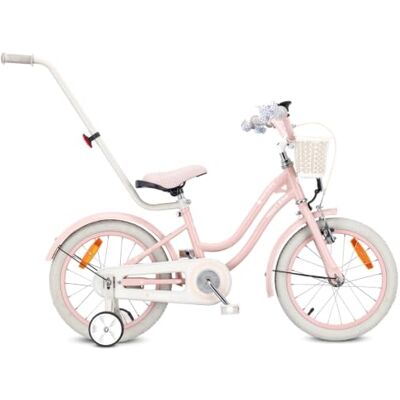 Sun Hart Bike Fiets voor een meisje 12 14 16 Inches, Kinderfiets 2-6 jaar, met duwstang, mand, bel barre de poussée, panier, sonnette, vélo enfant, aide à l'apprentissage, développe équilibre et coordination Sun Hart Bike Fiets voor een meisje 12 14 16 Inches, Kinderfiets 2-6 jaar, met duwstang, mand, bel barre de poussée, panier, sonnette, vélo enfant, aide à l'apprentissage, développe équilibre et coordination