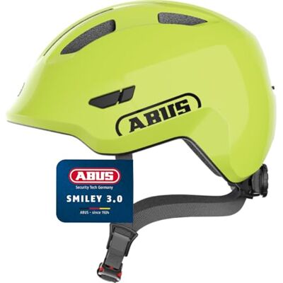 ABUS Smiley 3.0 Kinderhelm, fietshelm met diepe snit, kindvriendelijk design en ruimte voor een vlecht, voor meisjes en jongens Glanzend geel, maat S Casque vélo enfant et bébé, ajustement bas, designs enfantins, ouverture queue, filles et garçons ABUS Smiley 3.0 Kinderhelm, fietshelm met diepe snit, kindvriendelijk design en ruimte voor een vlecht, voor meisjes en jongens Glanzend geel, maat S Casque vélo enfant et bébé, ajustement bas, designs enfantins, ouverture queue, filles et garçons