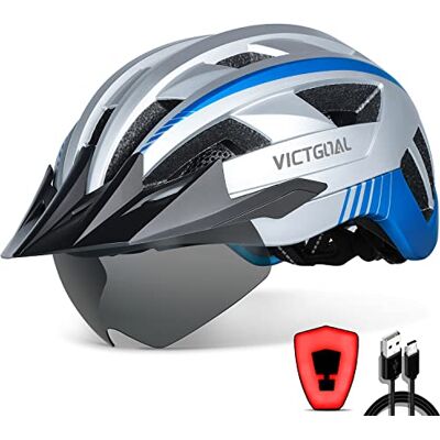 VICTGOAL Fietshelm mountainbike-helm met afneembare magnetische veiligheidsbril, afneembaar vizier, lichte helm, voor volwassenen VICTGOAL Fietshelm mountainbike-helm met afneembare magnetische veiligheidsbril, afneembaar vizier, lichte helm, voor volwassenen