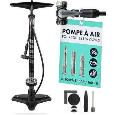 AARON Sport One Fietspomp manometer voor alle ventielen hogedruk-fietspomp incl. balnippel luchtpomp voor e-bikes, mountainbikes, racefietsen enz. grijs AARON Sport One Fietspomp manometer voor alle ventielen hogedruk-fietspomp incl. balnippel luchtpomp voor e-bikes, mountainbikes, racefietsen enz. grijs