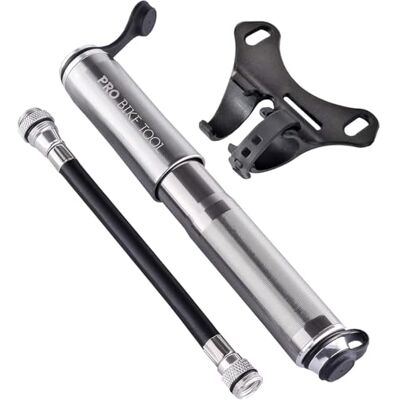 PRO BIKE TOOL Pro-Bike Tool Mini-fietspomp met meter, compatibel met Presta en Schrader, nauwkeurig oppompen, inclusief montageset, 100 psi PRO BIKE TOOL Pro-Bike Tool Mini-fietspomp met meter, compatibel met Presta en Schrader, nauwkeurig oppompen, inclusief montageset, 100 psi