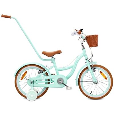 Sun Kinderfiets 14/16 inch Flower Bike Retro, meisjes 3-6 jaar, max. 50 kg V-remmen, reservewielen, bel, reflecterende strepen, stalen frame, verstelbaar style rétro, freins V-Brake, roues de secours, sonnette, bandes réfléchissantes, cadre en acier, ré Sun Kinderfiets 14/16 inch Flower Bike Retro, meisjes 3-6 jaar, max. 50 kg V-remmen, reservewielen, bel, reflecterende strepen, stalen frame, verstelbaar style rétro, freins V-Brake, roues de secours, sonnette, bandes réfléchissantes, cadre en acier, ré