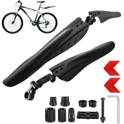 FANNAS Fietsspatbord, draagbaar en verstelbaar, voor fiets, dik, verbreding van de voorspatborden, achterspatbord voor 24-29 inch mountainbike, racefiets, stadsfiets FANNAS Fietsspatbord, draagbaar en verstelbaar, voor fiets, dik, verbreding van de voorspatborden, achterspatbord voor 24-29 inch mountainbike, racefiets, stadsfiets