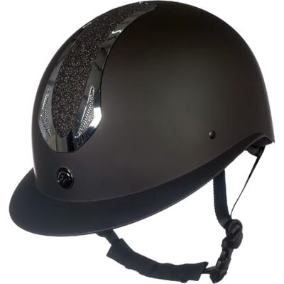 HKM Unisex Illusion Helm Zwart/Zilver Glanzend S HKM Unisex Illusion Helm Zwart/Zilver Glanzend S