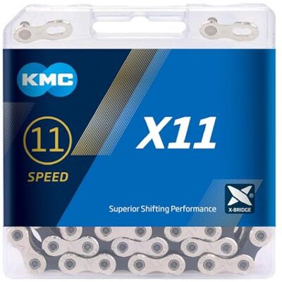 KMC 11 versnellingen X11 ketting (verpakking kan variëren), zilver/zwart KMC 11 versnellingen X11 ketting (verpakking kan variëren), zilver/zwart