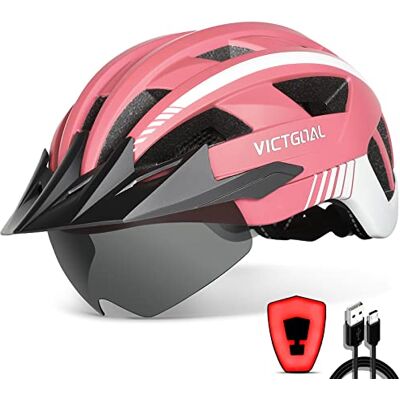 VICTGOAL Fietshelm mountainbike-helm met afneembare magnetische veiligheidsbril, afneembaar vizier, lichte helm, voor volwassenen VICTGOAL Fietshelm mountainbike-helm met afneembare magnetische veiligheidsbril, afneembaar vizier, lichte helm, voor volwassenen
