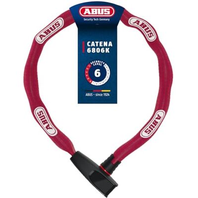 ABUS Catena 6806K Coral Kettingslot met kunststof ommanteling, vierkante ketting met veiligheidsniveau 6 85 cm, roze ABUS Catena 6806K Coral Kettingslot met kunststof ommanteling, vierkante ketting met veiligheidsniveau 6 85 cm, roze