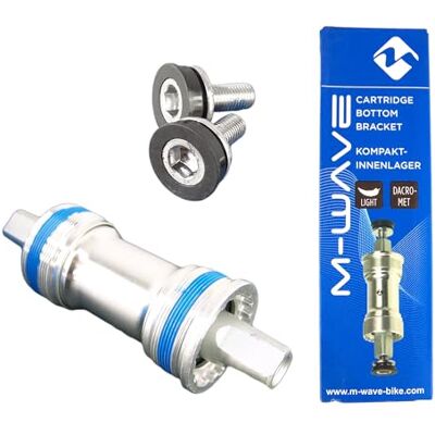 M-Wave Carousel BB BSA SQ compacte trapas voor volwassenen, uniseks, zilver/blauw, eenheidsmaat M-Wave Carousel BB BSA SQ compacte trapas voor volwassenen, uniseks, zilver/blauw, eenheidsmaat