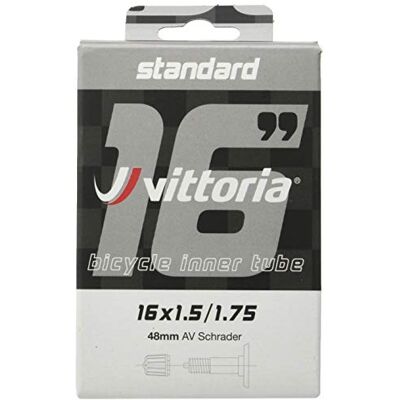 Vittoria Standaard binnenband, uniseks, zwart, 16 x 1,5/1,75 Vittoria Standaard binnenband, uniseks, zwart, 16 x 1,5/1,75