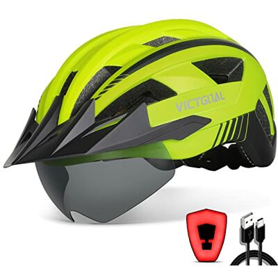 VICTGOAL Fietshelm mountainbike-helm met afneembare magnetische veiligheidsbril, afneembaar vizier, lichte helm, voor volwassenen VICTGOAL Fietshelm mountainbike-helm met afneembare magnetische veiligheidsbril, afneembaar vizier, lichte helm, voor volwassenen