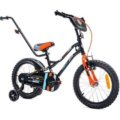 Sun TIGER BIKE Kinderfiets voor jongens, 12, 14 of 16 inch Duwstang, bel, zadel en stuur verstelbaar Sun TIGER BIKE Kinderfiets voor jongens, 12, 14 of 16 inch Duwstang, bel, zadel en stuur verstelbaar