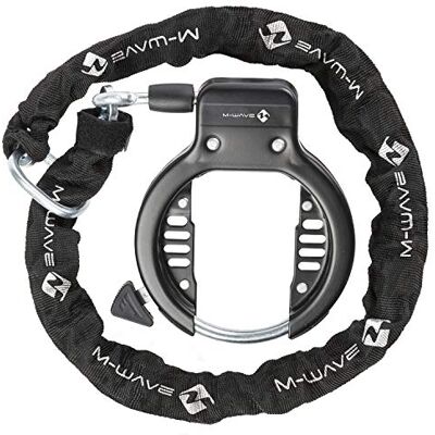 M-Wave Ringchain Hangslot met ketting voor volwassenen, uniseks, zwart M-Wave Ringchain Hangslot met ketting voor volwassenen, uniseks, zwart