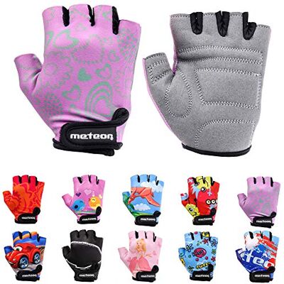 meteor Fietshandschoenen voor kinderen, jongens, meisjes, fietsen, mountainbike, halve vingers, antislip, sporthandschoenen, schokbestendig, ademend, kort, voor fiets, scooter meteor Fietshandschoenen voor kinderen, jongens, meisjes, fietsen, mountainbike, halve vingers, antislip, sporthandschoenen, schokbestendig, ademend, kort, voor fiets, scooter
