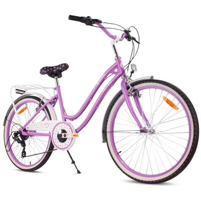 Sun Heart Bike Kinderfiets voor meisjes, 20 inch, Shimano 6 Voor kinderen van 6 tot 10 jaar, verstelbaar zadel en stuur Sun Heart Bike Kinderfiets voor meisjes, 20 inch, Shimano 6 Voor kinderen van 6 tot 10 jaar, verstelbaar zadel en stuur