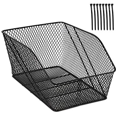 Relaxdays Fietsmand achter, voor bagagedrager, fijnmazig, transporttas en schooltas, h x b x d: 22 x 30 x 46 cm, zwart Relaxdays Fietsmand achter, voor bagagedrager, fijnmazig, transporttas en schooltas, h x b x d: 22 x 30 x 46 cm, zwart