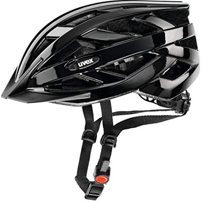 Uvex i-vo Lichte fietshelm voor dames en heren, individuele pasvorm, met ledlicht, zwart, 56-60 cm Uvex i-vo Lichte fietshelm voor dames en heren, individuele pasvorm, met ledlicht, zwart, 56-60 cm