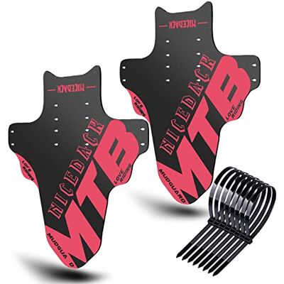 NICEDACK Spatborden mountainbike, 2 stuks Mudguard Fit 20 inch 29 inch MTB spatbord voor en achter compatibele fiets spatbescherming NICEDACK Spatborden mountainbike, 2 stuks Mudguard Fit 20 inch 29 inch MTB spatbord voor en achter compatibele fiets spatbescherming