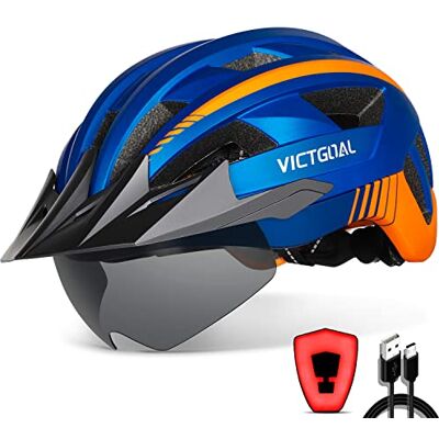 VICTGOAL Fietshelm mountainbike-helm met afneembare magnetische veiligheidsbril, afneembaar vizier, lichte helm, voor volwassenen VICTGOAL Fietshelm mountainbike-helm met afneembare magnetische veiligheidsbril, afneembaar vizier, lichte helm, voor volwassenen