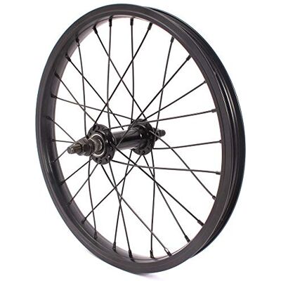 KHEbikes KHE BMX voorwiel 16 inch zwart 28 mm TDI aluminium velg 28 gaten 10 mm S/B KHEbikes KHE BMX voorwiel 16 inch zwart 28 mm TDI aluminium velg 28 gaten 10 mm S/B