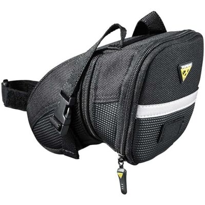 Topeak Aero Wedge Zadeltas met riem voor racefiets, MTB, maat M, zwart, 15000007 Topeak Aero Wedge Zadeltas met riem voor racefiets, MTB, maat M, zwart, 15000007