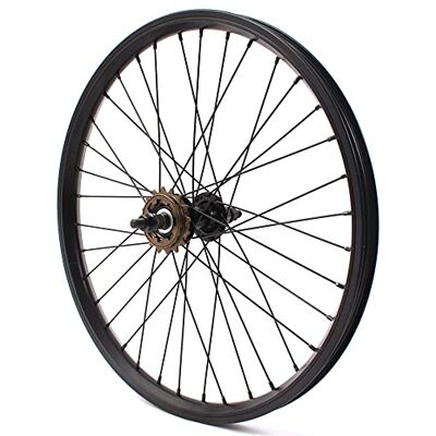 KHEbikes KHE BMX achterwiel 20 inch 10 mm as 7500 aluminium velg 36 gaten zwart tandwiel 16 tanden KHEbikes KHE BMX achterwiel 20 inch 10 mm as 7500 aluminium velg 36 gaten zwart tandwiel 16 tanden