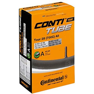 Continental Luchtslang fiets Tour 28, zwart, 182001, A 40 Continental Luchtslang fiets Tour 28, zwart, 182001, A 40