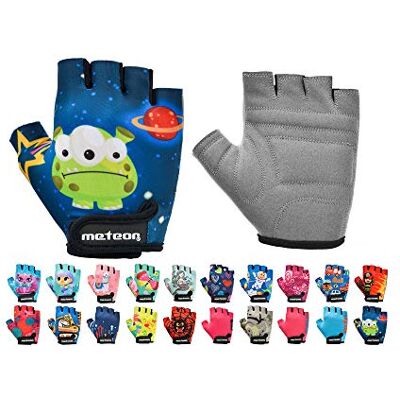 meteor Fietshandschoenen voor kinderen, jongens, meisjes, fietsen, mountainbike, halve vingers, antislip, sporthandschoenen, schokbestendig, ademend, kort, voor fiets, scooter meteor Fietshandschoenen voor kinderen, jongens, meisjes, fietsen, mountainbike, halve vingers, antislip, sporthandschoenen, schokbestendig, ademend, kort, voor fiets, scooter