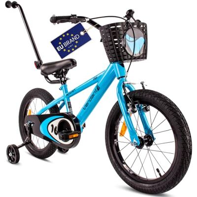 Sun VERDANT Bike Kinderfiets voor jongens, 14 of 16 inch Duwstang, bel, zadel en stuur verstelbaar Sun VERDANT Bike Kinderfiets voor jongens, 14 of 16 inch Duwstang, bel, zadel en stuur verstelbaar