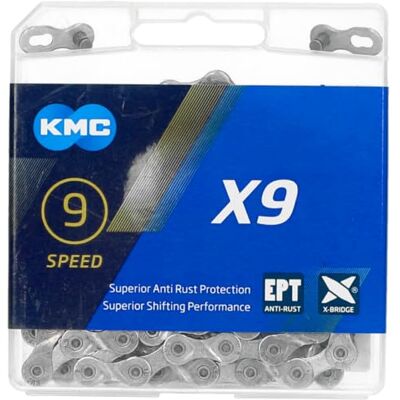 KMC EPT X9 ketting, donker zilver, 114 schakels KMC EPT X9 ketting, donker zilver, 114 schakels