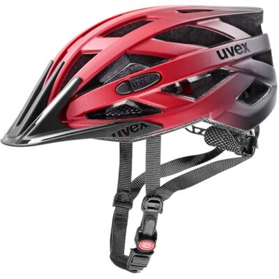 Uvex i-vo CC Fietshelm, uniseks, volwassenen, roodzwart, mat, 56-60 cm Uvex i-vo CC Fietshelm, uniseks, volwassenen, roodzwart, mat, 56-60 cm