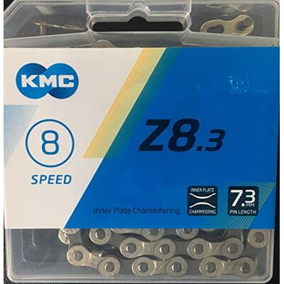 KMC Uniseks Volwassen Z8 zilver/grijze ketting 8 versnellingen 1/2 inch x 3/32, 114 schakels, zilver/grijs KMC Uniseks Volwassen Z8 zilver/grijze ketting 8 versnellingen 1/2 inch x 3/32, 114 schakels, zilver/grijs