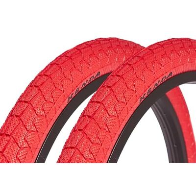 KHEbikes Kenda BMX banden 20 x 1,95 inch ca. 610 g banden sportief design park & street rood 1 paar KHEbikes Kenda BMX banden 20 x 1,95 inch ca. 610 g banden sportief design park & street rood 1 paar