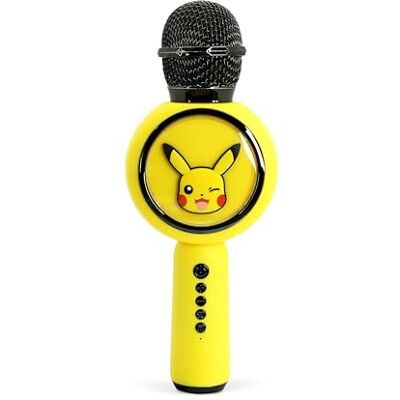OTL Technologies Pokémon Pikachu karaoke-microfoon met draadloze luidspreker en ledlampen OTL Technologies Pokémon Pikachu karaoke-microfoon met draadloze luidspreker en ledlampen