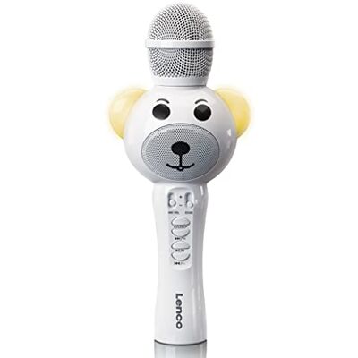 Lenco BMC-060WH Bluetooth karaoke-microfoon, wit Lenco BMC-060WH Bluetooth karaoke-microfoon, wit