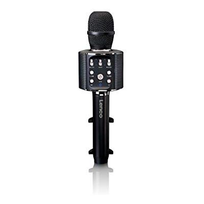 Lenco BMC-090 Karaoke-microfoon, Bluetooth V4.2 met smartphonehouder, 5 W RMS, led-lichteffecten, ingebouwde 1200 mAh batterij, Android en iOS, zwart Lenco BMC-090 Karaoke-microfoon, Bluetooth V4.2 met smartphonehouder, 5 W RMS, led-lichteffecten, ingebouwde 1200 mAh batterij, Android en iOS, zwart