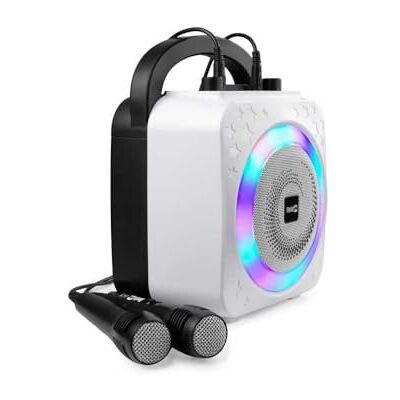RockJam 5 W Bluetooth oplaadbare karaokemachine met twee microfoons, stemveranderingseffecten en ledlampen RockJam 5 W Bluetooth oplaadbare karaokemachine met twee microfoons, stemveranderingseffecten en ledlampen