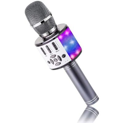 BONAOK Stemverandering Microfoon Voice,Microfoon voor Kinderen, Karaoke Microfoon Bluetooth, Led karaoke Microfoon,Thuis Karaoke Apparaat, Compatibel met iOS Android Bluetooth Apparaten (Ruimtegrijs) BONAOK Stemverandering Microfoon Voice,Microfoon voor Kinderen, Karaoke Microfoon Bluetooth, Led karaoke Microfoon,Thuis Karaoke Apparaat, Compatibel met iOS Android Bluetooth Apparaten (Ruimtegrijs)