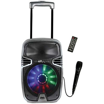 Lexibook , iParty, Bluetooth iParty, K8250 Karaoke luidspreker, op wielen met lichteffecten en microfoon, oplaadbare batterij, zwart/zilver, K8250 Lexibook , iParty, Bluetooth iParty, K8250 Karaoke luidspreker, op wielen met lichteffecten en microfoon, oplaadbare batterij, zwart/zilver, K8250
